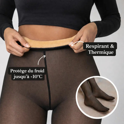 Collant Polaire Thermique Effet Transparent | Lady Daily Lady Daily