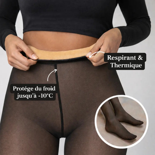 Collant Polaire Thermique Effet Transparent | Lady Daily Lady Daily